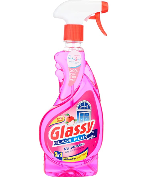 Glassy  Spray 5 In 1 Glass Window Cleaner With Apple Scent - 600 Ml