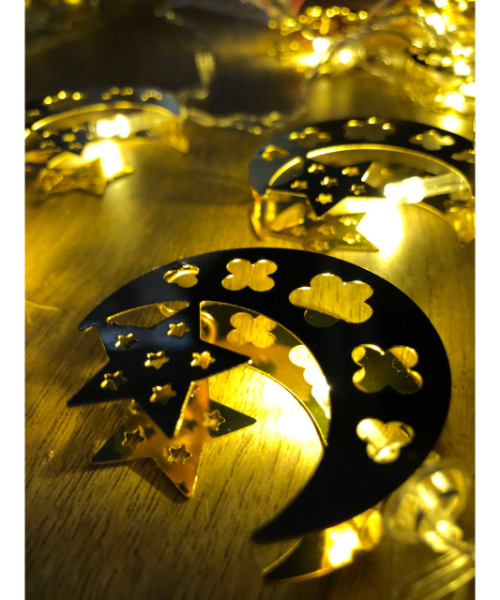 فرع نور لاكسسوارات رمضان هلال ونجمة - ذهبي 