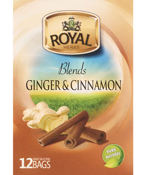 Royal Natural Herbs Cinnamon Ginger Without Flavor - 12 Bags