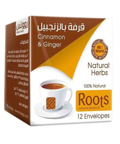 Roots Natural Herbs Cinnamon Ginger Without Flavor - 12 Bags