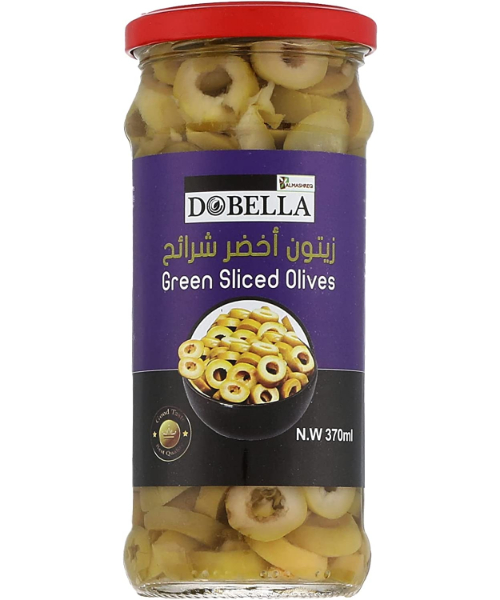 Dobella Pickled Sliced Green Olives Jar -370 Gm