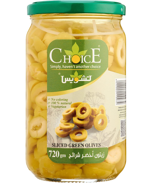 Choice Green Olive Slices Jar -720 Gm
