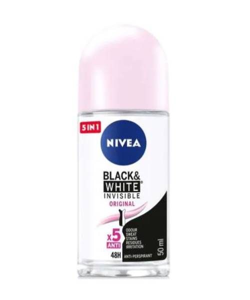 Nivea Black and White Invisible Original Antiperspirant Roll on For Women - 50 Ml