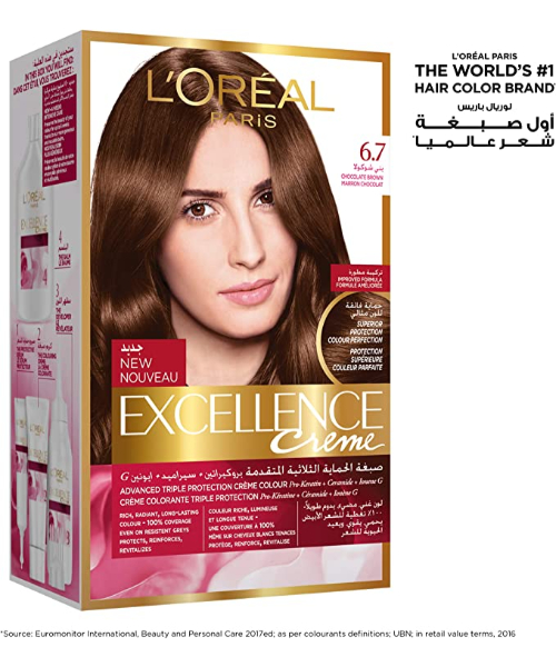 L'Oreal Paris Excellence Creme Hair Color - 6.7 Chocolate Brown 