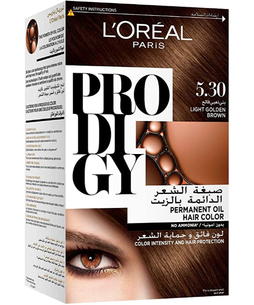 L'Oreal Paris Prodigy Permanent Hair Color - 5.3 Light Golden Brown 