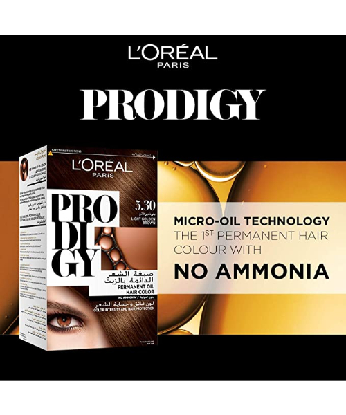 L'Oreal Paris Prodigy Permanent Hair Color - 5.3 Light Golden Brown 