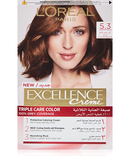 L'Oreal Paris Excellence Creme Hair Color - 5.3 Light Golden Brown 