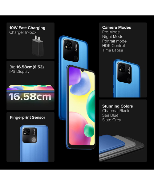 Xiaomi Redmi 10A Single SIM 64 GB Ram 2 GB 6.5 Inch Smartphone - Blue 