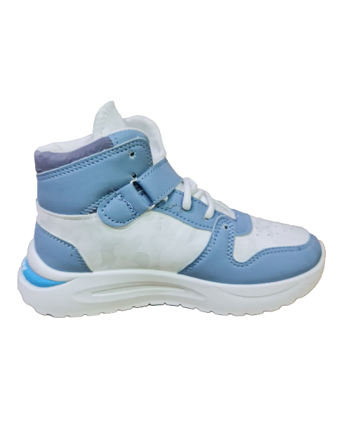 Rubí Religioso Sumergido Casual Shoes High Neck Flat For Boys - White Blue