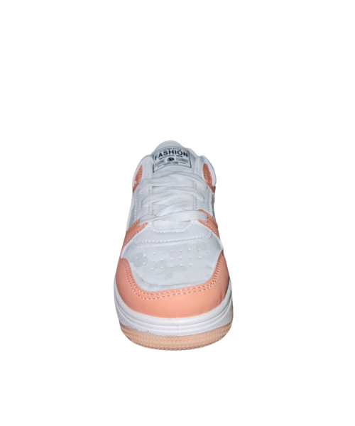 Casual Shoes Lace Up Flat For Boys - White Orange 