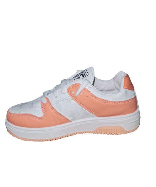 Casual Shoes Lace Up Flat For Boys - White Orange 