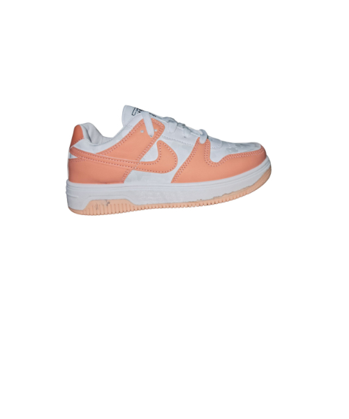 Casual Shoes Lace Up Flat For Boys - White Orange 