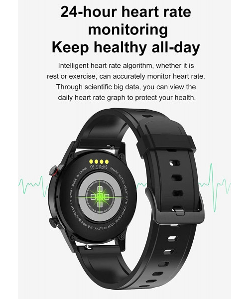 Smart Watch Dt95 Support Bluetooth Call Heart Rate Monitor 1.3Inch - Black