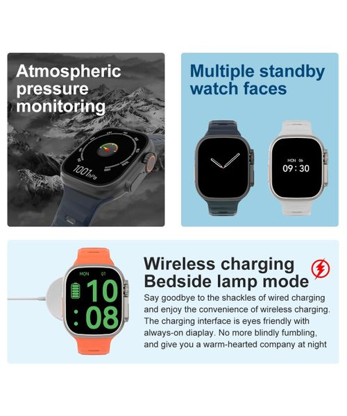 W&O X8+ Ultra Plus Wireless Charging Smart Watch 49 Mm - Orange