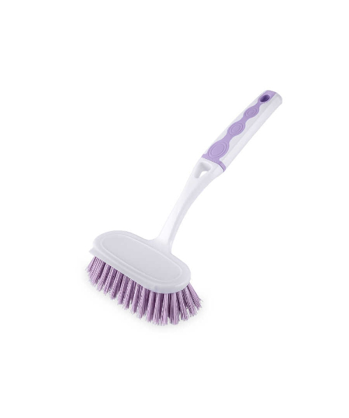 Plastic Cleaning Brushes With Long Handle - Purple