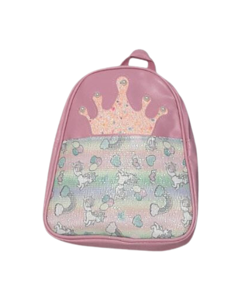 Backpack Printed Crown For Kids 21×19 Cm - Rose