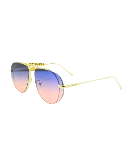 Frame Round Eye Sunglasses For Women - Blue Pink