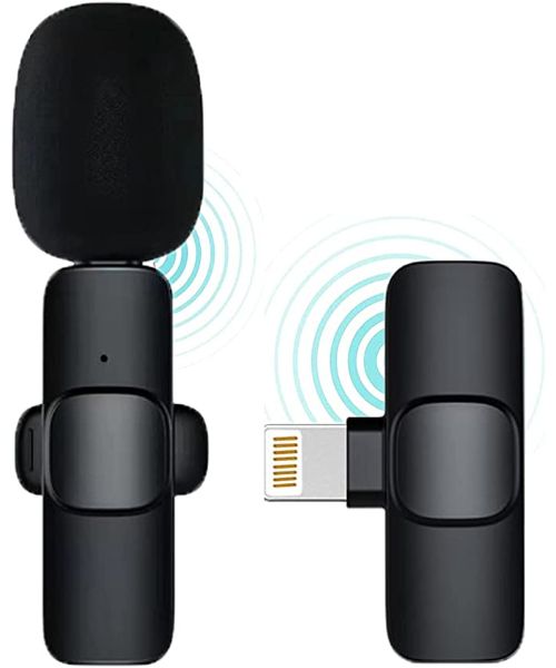 K8 Wireless Lavalier Mini Microphone Portable Audio Video Recording - Black