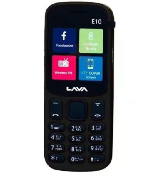 هاتف خلوي بشريحتين و ذاكرة داخلية 512 ميجابايت شاشة 1.8 انش شبكة جي اس ام من لافا - اسود E10-Black