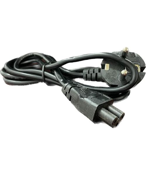 Cable for laptop adapter with three holes 1.5 meters - black