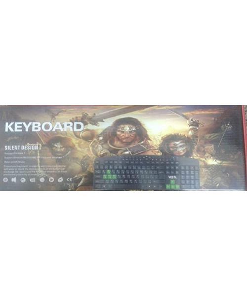 Vesta KB-47020 USB Keyboard MultiMedia For PC and Laptop - Black