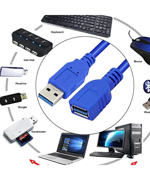 Zonic z1062 Extension Cable USB 3.0 High Speed With Shielded 3m - Blue