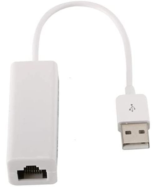 USB 2.0 Ethernet RJ45 Network LAN Card Adapter (10/100Mbps) - White