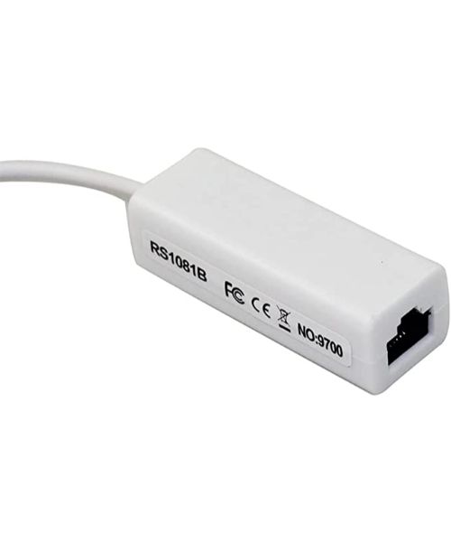 USB 2.0 Ethernet RJ45 Network LAN Card Adapter (10/100Mbps) - White