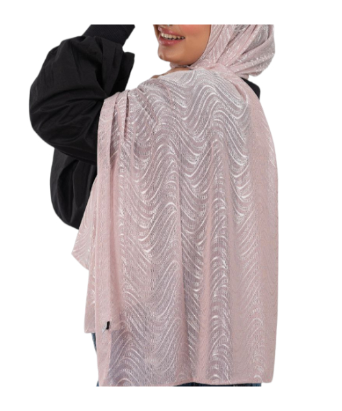  Lycra Patterned Scarf For Women 180 × 75 CM - Light Pink
