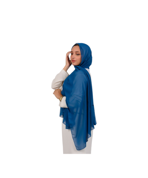 طرحة سادة للنساء 180 × 75 سم - أزرق داكن