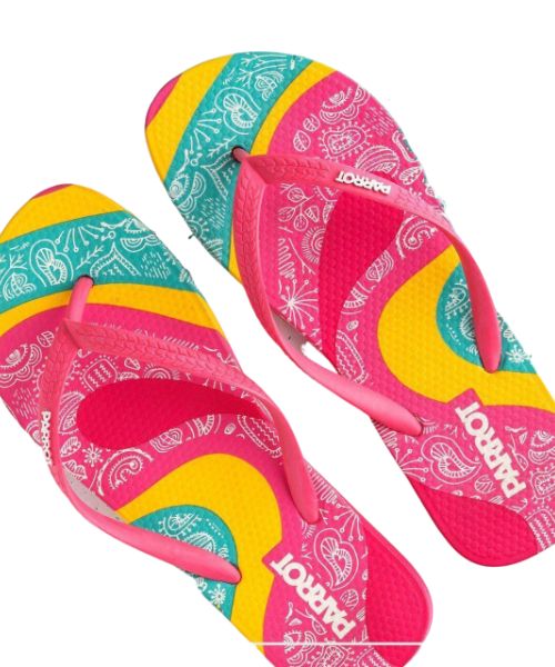 Flip Flop Flat Printed Slipper For Women - Pink