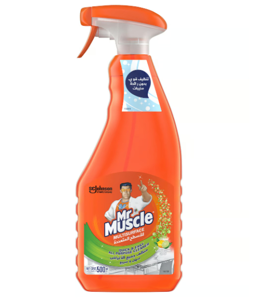 Mr Muscle Multi Purpose Cleaner Kills 99.9% of germs Spray With The Scent Of Lemon - 500 Ml
