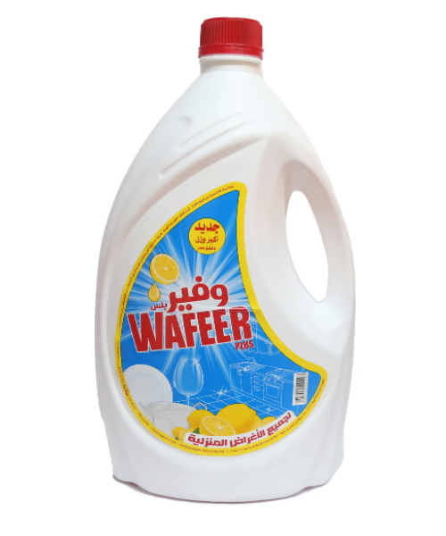 Wafeer Plus Dish Cleaner Liquid With The Scent Of Yellow Lemon - 4 Liter 