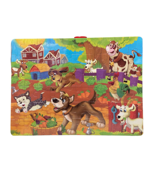 Set Of 60 Pieces Animal Puzzle Game For Kids - Multicolor