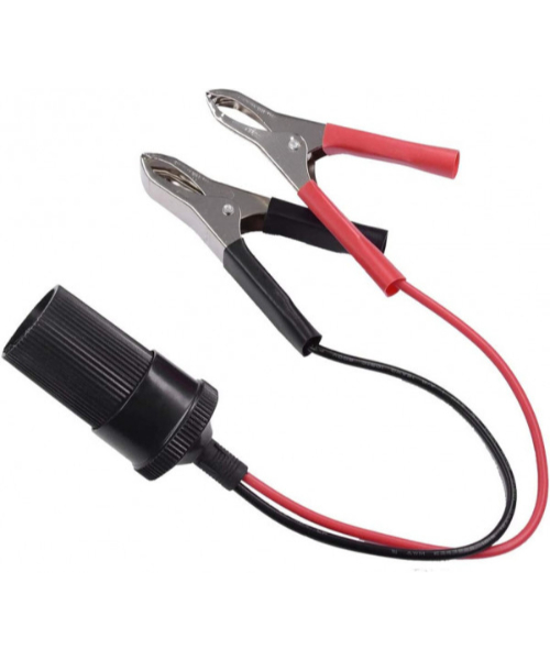 Car battery cable with cigarette lighter adapter 12 Volt - Black Red