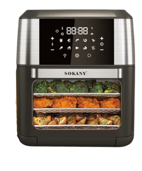 Sokany SK-8029 Digital Air Fryer Oven 12 L Grey Silver - 1800 Watt