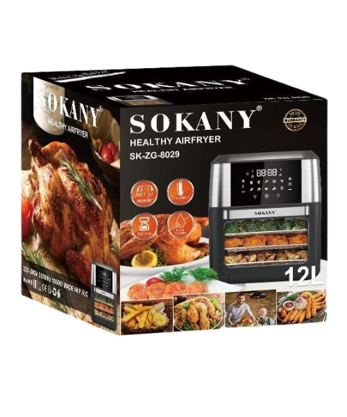 Sokany SK-8029 Digital Air Fryer Oven 12 L Grey Silver - 1800 Watt