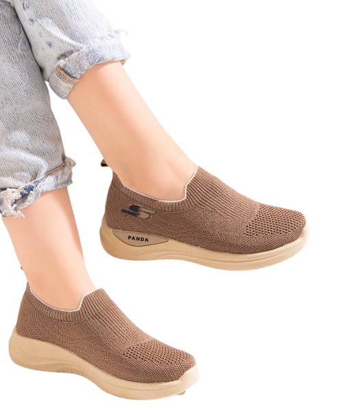 kaping Lee Versnipperd Solid Flat Casual Shoes For Women - Brown
