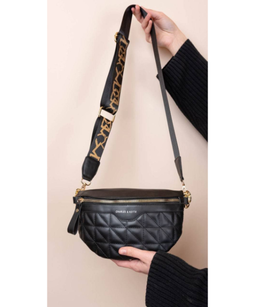 Faux Leather Quilted Belt Bag