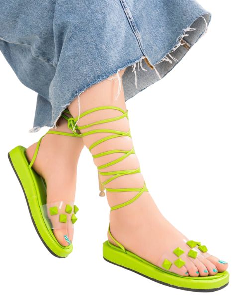 Neon green clearance flat sandals