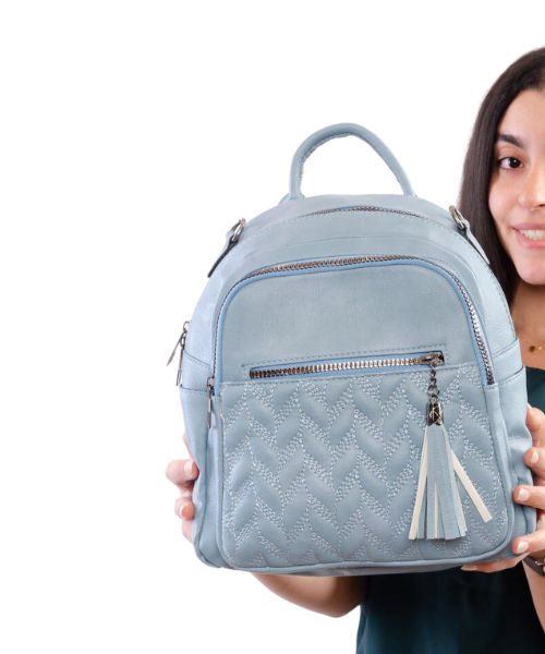 Blue Suede Leather Backpack for Work or College | Back to School – MAHI  Leather