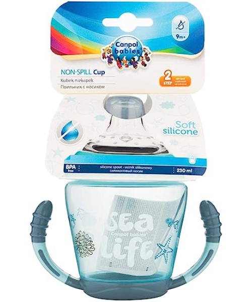 Canpol babies Non-spill Cup Soft Silicon Spout 230ml TOYS blue