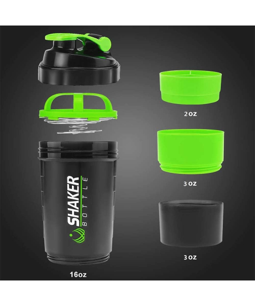 16 oz. 3 Part Protein Shaker Bottle