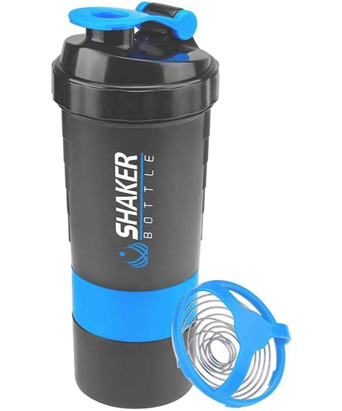 3 in 1 - 500mL/16oz Shaker Bottle with storage for pills and