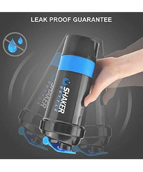 500ml Sport Shaker Bottle 3 Layers Storage Portable Protein