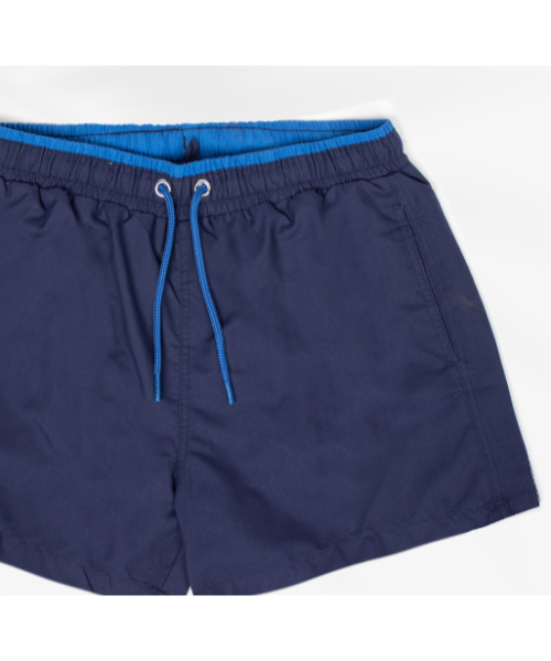 Solid Elasticated Short Swimsuit Waterproof For Men - Navy