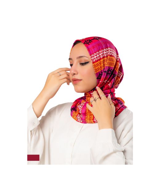 Kayan Printed Cotton Head Scarf With Capsules For Women - Multi Color