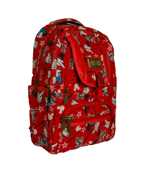 Cartoon Printed School Backpack For Girls 50X37 Cm -Red