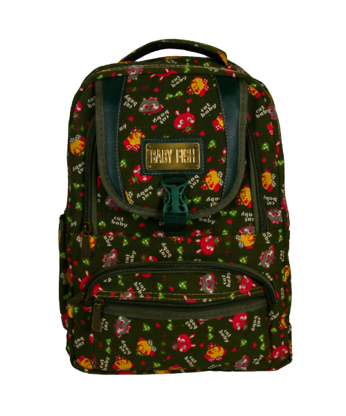 Cartoon Printed School Backpack For Girls 50X37 Cm - Olive