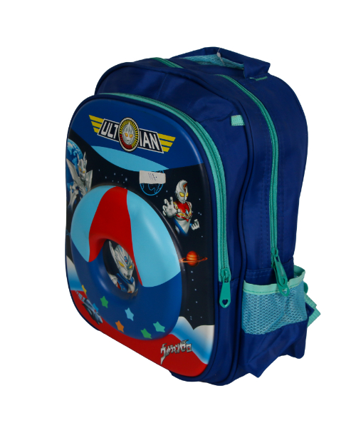 Cartoon Printed School Backpack With Case For Boys 40X30 Cm -Blue